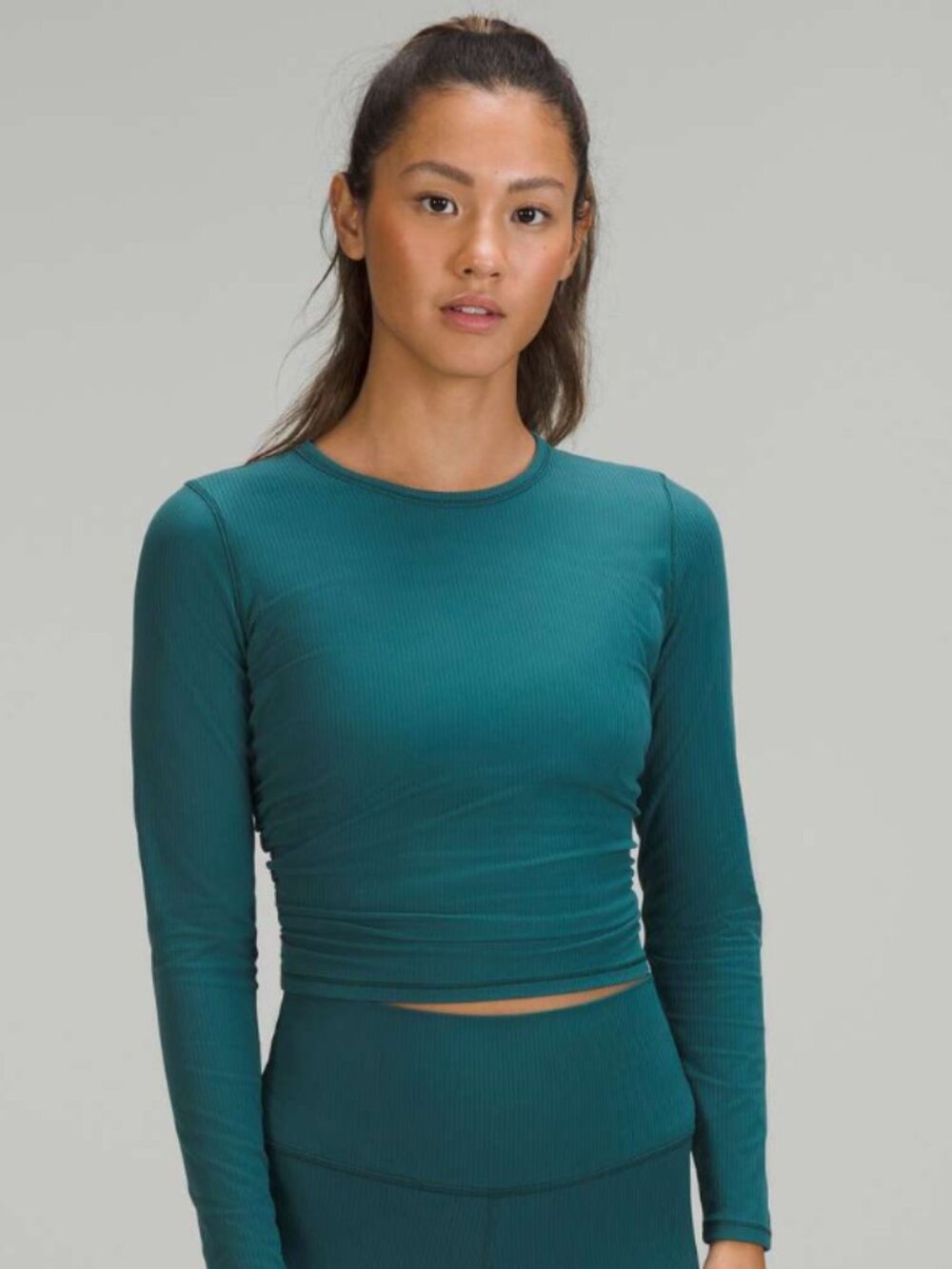 Lululemon All It Takes Long Sleeve Shirt *Ribbed Nulu Green Jasper 4